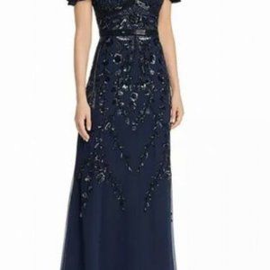 Aidan Mattox Women Dress Blue Size 10 Sequin Flora